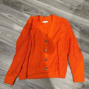 LOFT Vibrant Orange Cardigan